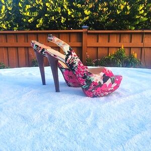 Jessica Simpson floral slingback heels